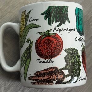 Vintage Vegetable Print Ceramic Mug XLarge